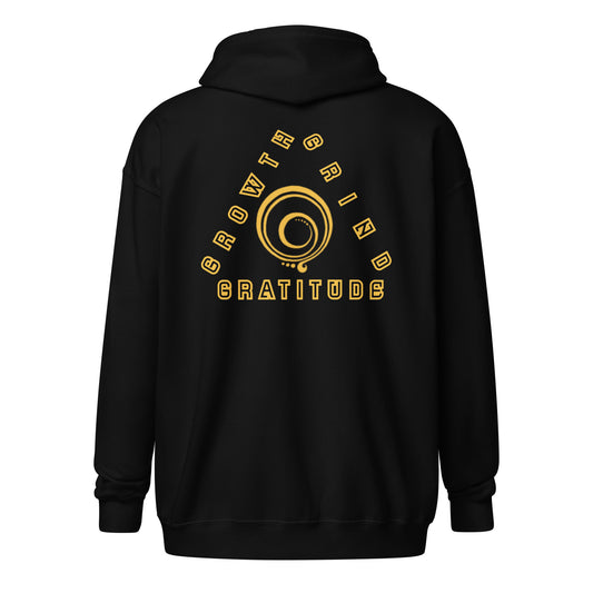 Gratitude grind growth Unisex zip hoodie