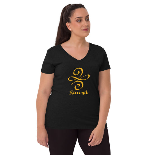 Strength Edition Women’s recycled v-neck t-shirt