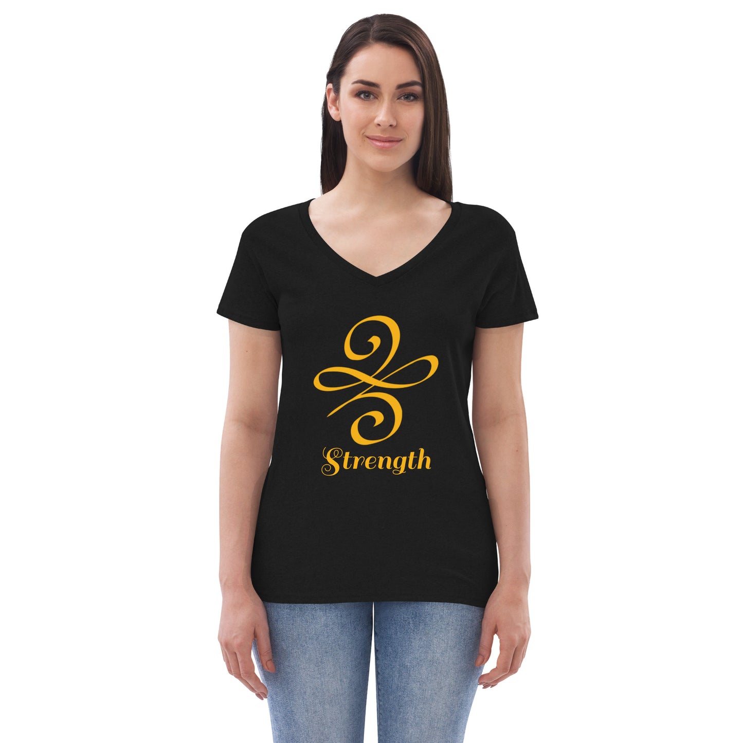 Strength Edition Women’s recycled v-neck t-shirt