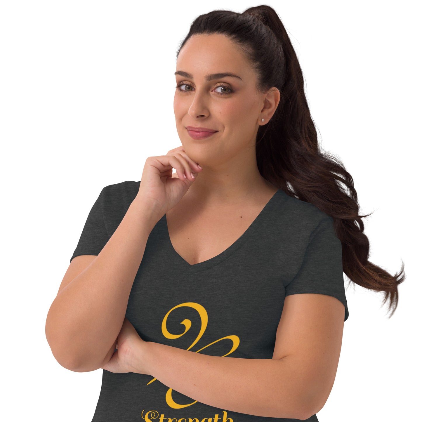 Strength Edition Women’s recycled v-neck t-shirt