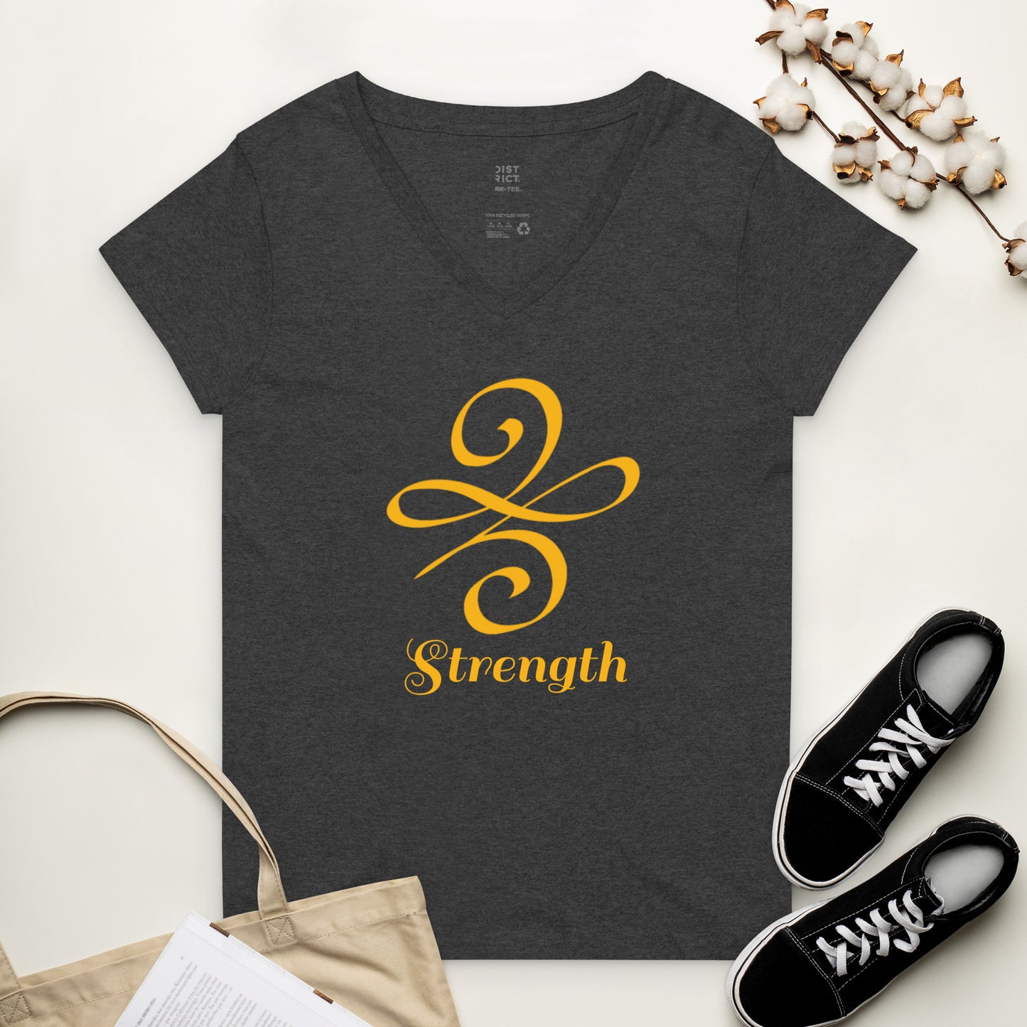 Strength Edition Women’s recycled v-neck t-shirt