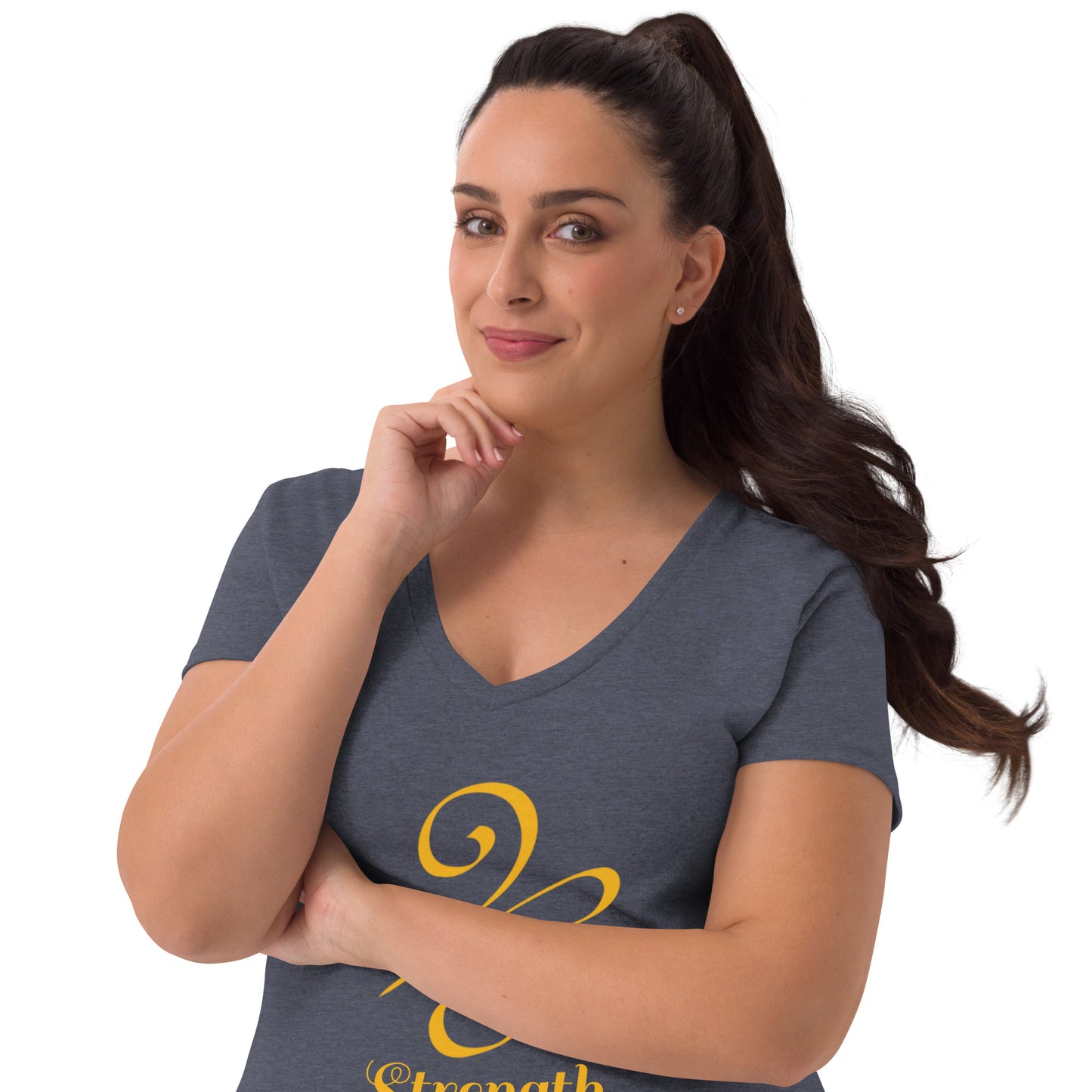 Strength Edition Women’s recycled v-neck t-shirt